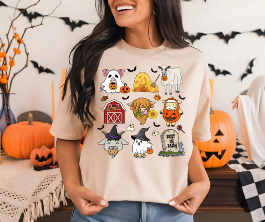 IMPRESSION DTF Animaux de la ferme effrayants pour Halloween